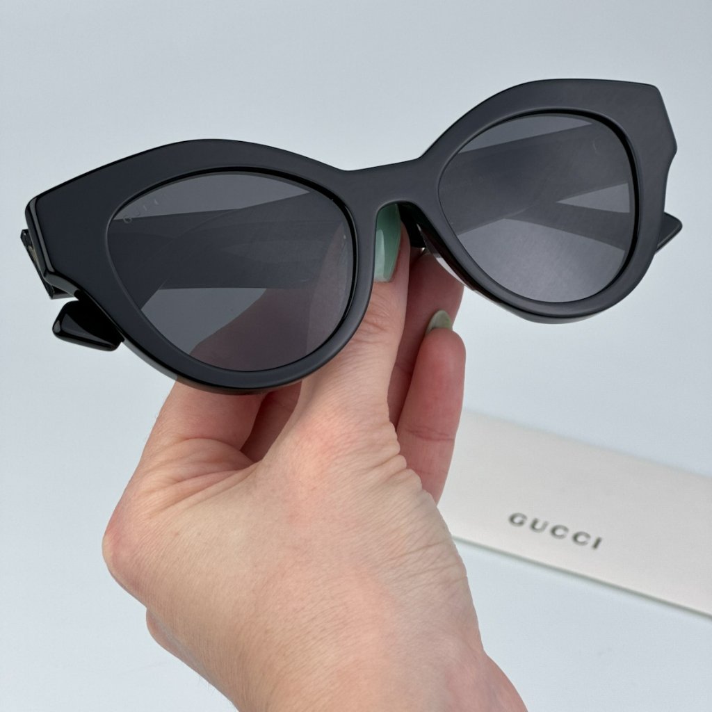 Gucci Gg0957s 002 Brand New Sunglasses Black Grey Unisex Oval